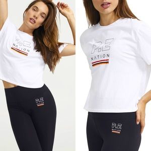 NWT P.E Nation Ignition Cropped Tee SZ L